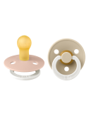 2 Sucettes BIBS Colour Ronde Blush / Vanilla - GLOW