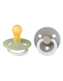 2 Sucettes BIBS Colour Ronde Sage / Cloud - GLOW