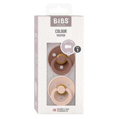 2 Sucettes BIBS Colour Ronde Woodchuck/Blush