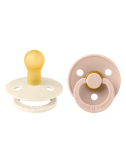 2 Sucettes BIBS Colour Ronde Ivory / Blush