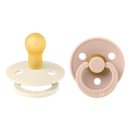 2 Sucettes BIBS Colour Ronde Ivory / Blush