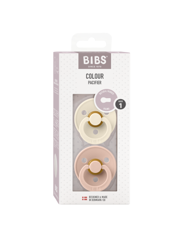 2 Sucettes BIBS Colour Ronde Ivory / Blush