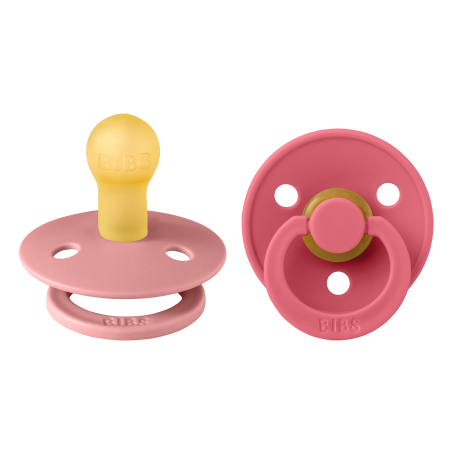 2 Sucettes BIBS Colour Ronde Dusty Pink / Coral