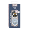 2 Sucettes BIBS Colour Ronde Babyblue / Iron - GLOW