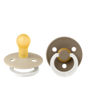 2 Sucettes BIBS Colour Ronde Dark Oak / Vanilla - GLOW)