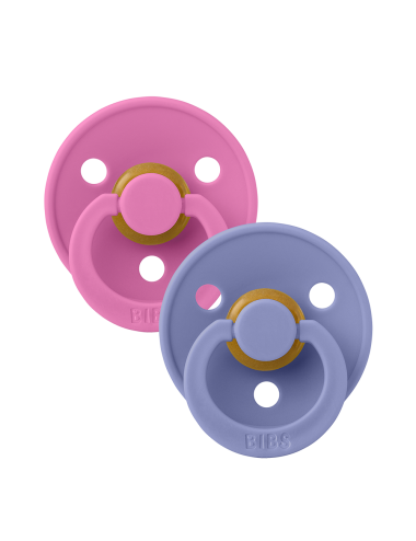 2 Sucettes BIBS Colour Ronde Peri / Bubblegum