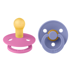 2 Sucettes BIBS Colour Ronde Peri / Bubblegum