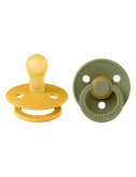 2 Sucettes BIBS Colour Ronde Honey Bee / Olive