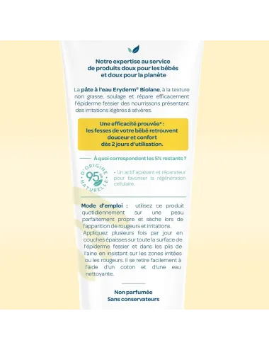 Biolane Pâte à l'Eau Eryderm Soin SOS Érythème Fessier – 75 ml