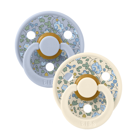 2 Sucettes BIBS Colour Ronde Eloise Dusty Blue Mix