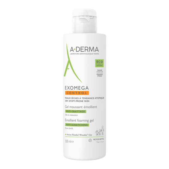 A-derma exomega control gel moussant émollient anti-grattage 500ml A-derma exomega control gel moussant émollient anti-grattage 500ml