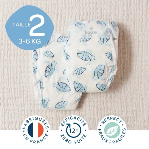 Biolane Couches Écologiques Taille 2 (3-6 kg) – Pack de 28