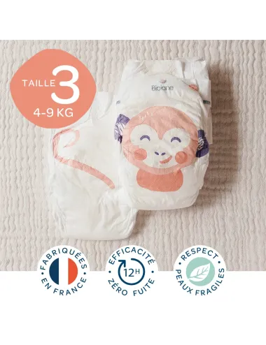 Biolane Couches Écologiques Taille 3 (4-9 kg) – Pack de 52
