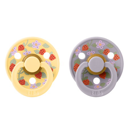 2 Sucettes BIBS Colour Ronde Eloise Strawberry and Cream