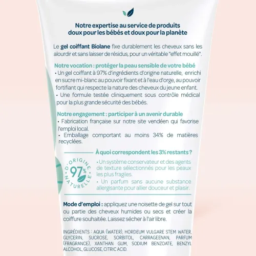 Biolane Gel Coiffant Fixation Douce Enfants – 100 ml