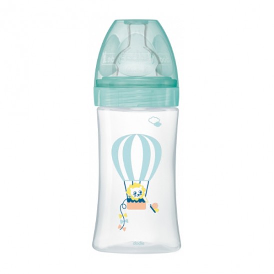 Dodie sensation+ biberon tétine plate débit moyen air 270ml Dodie sensation+ biberon tétine plate débit moyen air 270ml