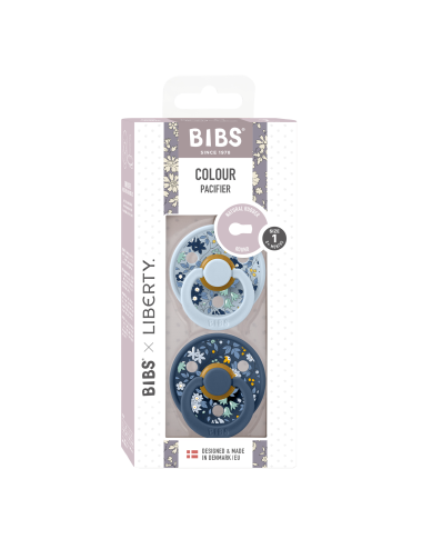 2 Sucettes BIBS Colour Ronde Eloise Chamomile Lawn Baby Blue Mix