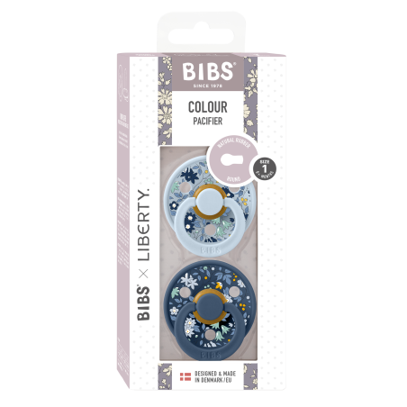 2 Sucettes BIBS Colour Ronde Eloise Chamomile Lawn Baby Blue Mix