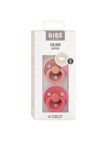 2 Sucettes BIBS Colour Anatomique Dusty Pink / Coral