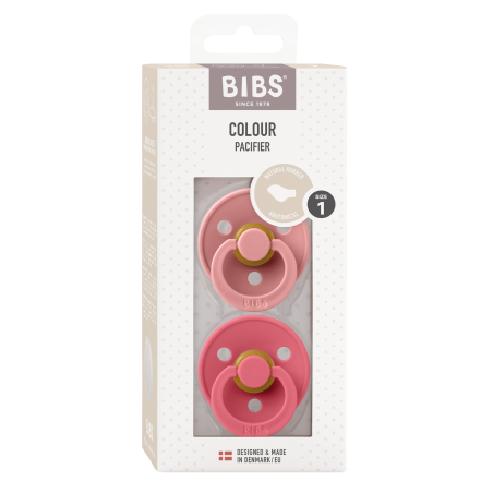 2 Sucettes BIBS Colour Anatomique Dusty Pink / Coral