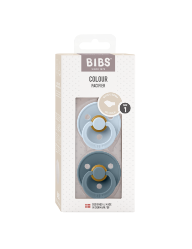 2 Sucettes BIBS Colour Anatomique Baby Blue / Petrol