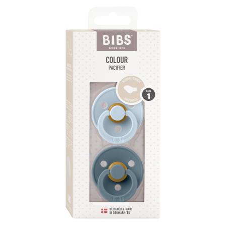 2 Sucettes BIBS Colour Anatomique Baby Blue / Petrol