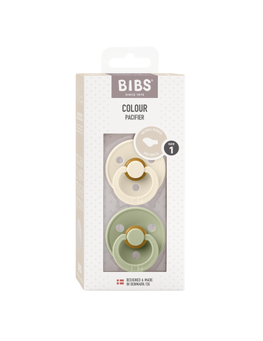 2 Sucettes BIBS Colour Anatomique Ivory / Sage