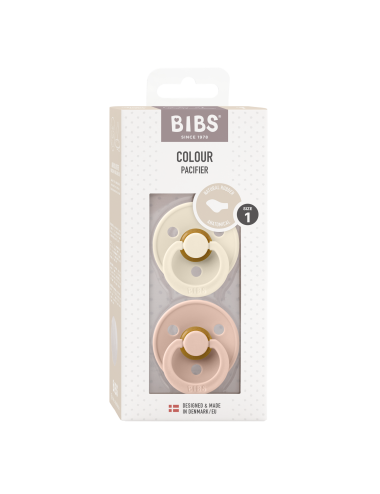 2 Sucettes BIBS Colour Anatomique Ivory / Blush