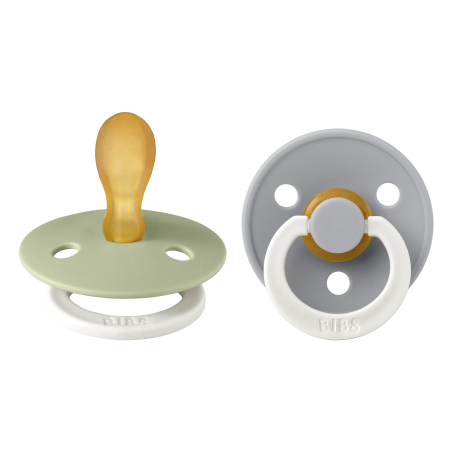 2 Sucettes BIBS Colour Symetique Sage / Cloud - GLOW