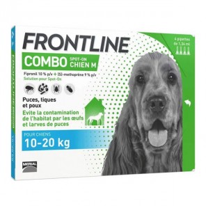 Frontline combo spot-on chien M de 10 à 20kg 4 pipettes