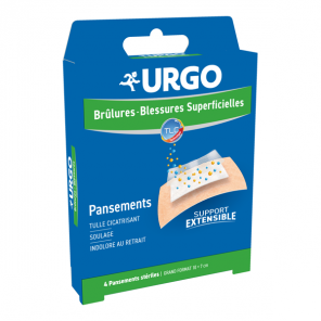 Urgo brûlures et blessures superficielles 4 pansements extensibles