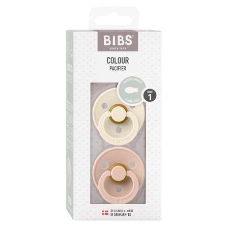 2 Sucettes BIBS Colour Symetique Ivory / Blush