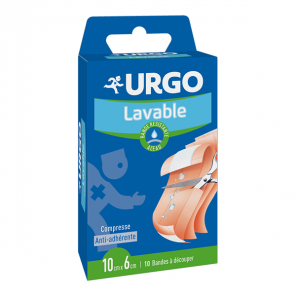 Urgo lavable à bande résistante à l'eau 10 bandes 10cmx6cm