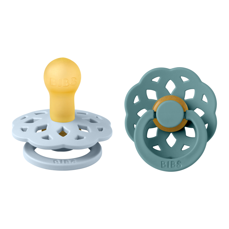 2 Sucettes BIBS Bohème Ronde Baby Blue / Island Sea