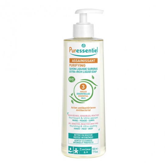Puressentiel assainissant savon liquide surgras 500ml Puressentiel assainissant savon liquide surgras 500ml