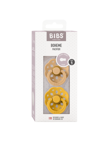 2 Sucettes BIBS Bohème Ronde Desert Sand/Honey Bee