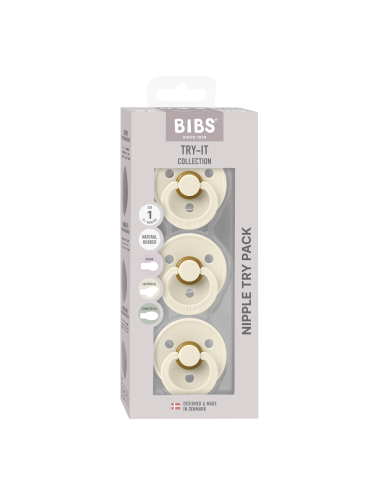 3 Sucettes BIBS Colour Ivory - Try it pack