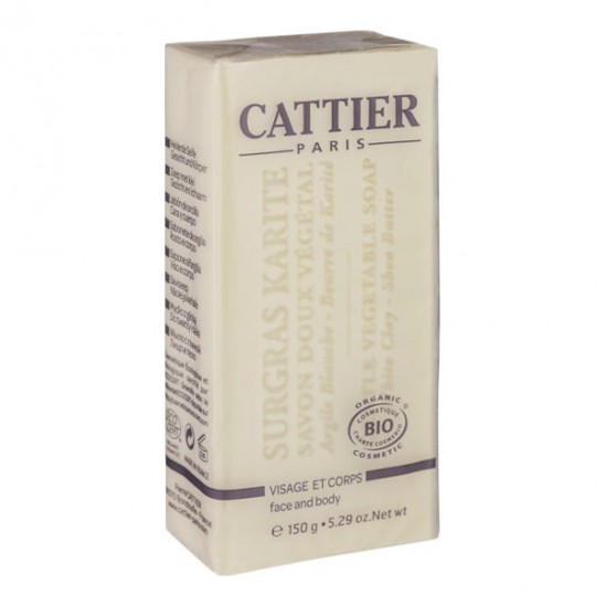 Cattier surgras karité savon doux végétal 150g Cattier surgras karité savon doux végétal 150g