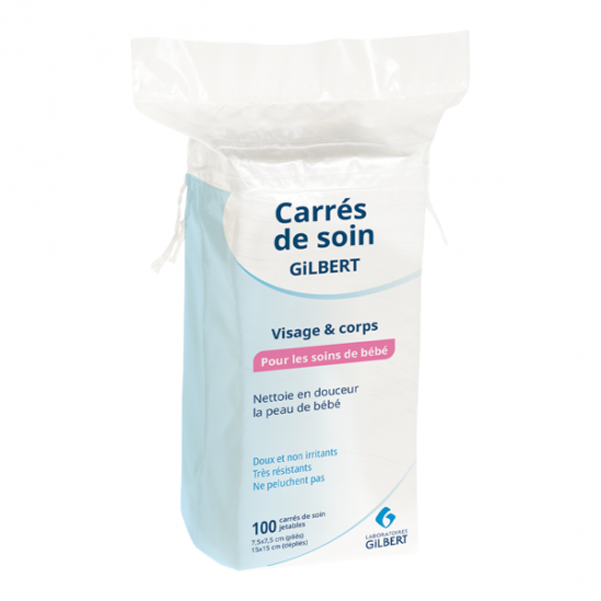 Gilbert carrés de soin visage & corps paquet de 100 Gilbert carrés de soin visage & corps paquet de 100