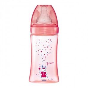 Dodie initiation+ biberon tétine 3vitesses débit 2 rose licorne 270ml
