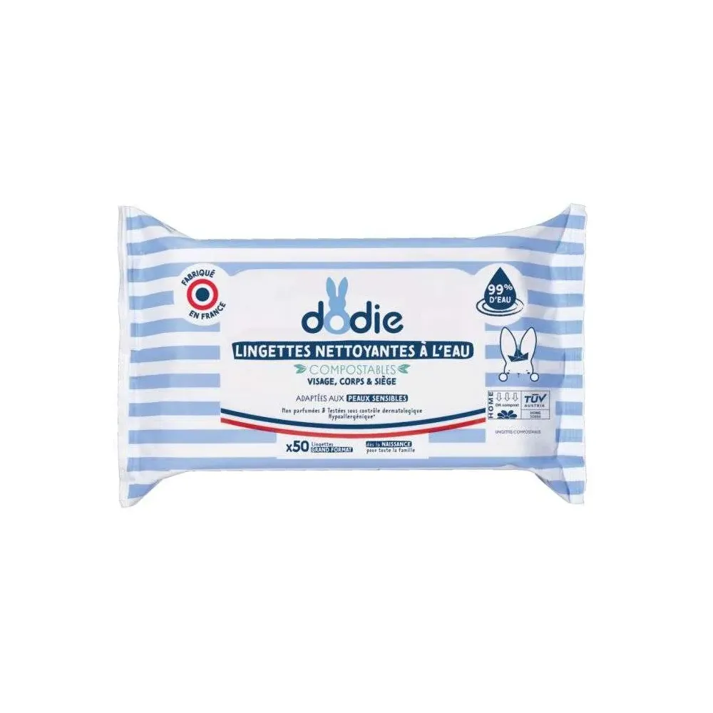 DODIE – LINGETTES À L'EAU (x50 lingettes)