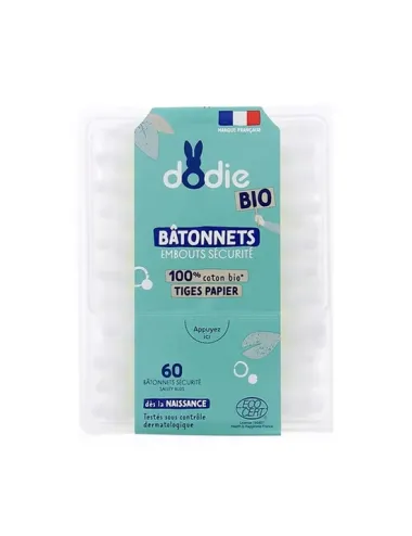 DODIE – BÂTONNETS SÉCURITÉ BÉBÉ BIO (Boîte de 60)