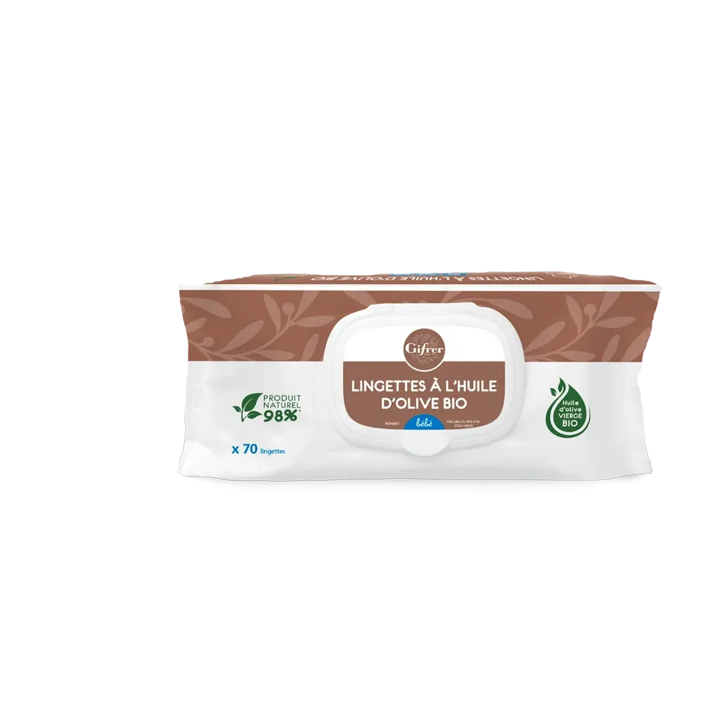 Gifrer Lingettes Bébé au Liniment Oléo-Calcaire x70 + 1 boite offerte