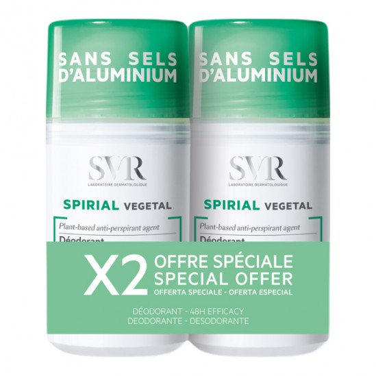 SVR Spirial Déodorant Anti-Transpirant Roll-on 2 x 50 ml SVR Spirial Déodorant Anti-Transpirant Roll-on 2 x 50 ml