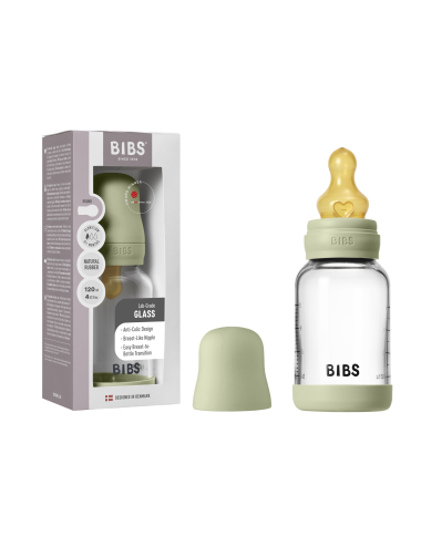 BIBS Biberon en verre 120 ml  Latex - Sage