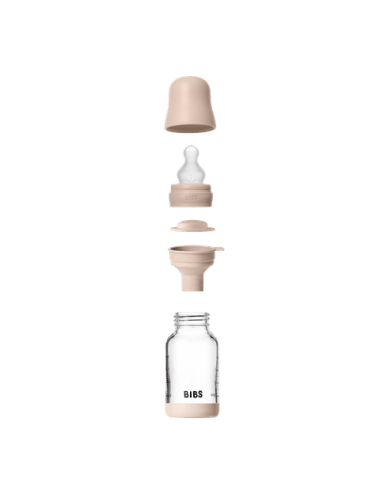 BIBS Biberon en verre 120 ml  Silicone- Blush