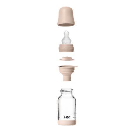 BIBS Biberon en verre 120 ml  Silicone- Blush