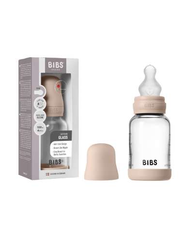 BIBS Biberon en verre 120 ml  Silicone- Blush