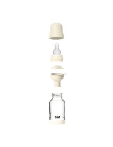 BIBS Biberon en verre 120 ml  Silicone- Ivory