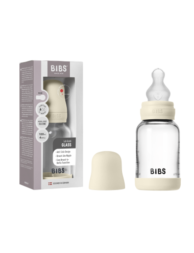 BIBS Biberon en verre 120 ml  Silicone- Ivory